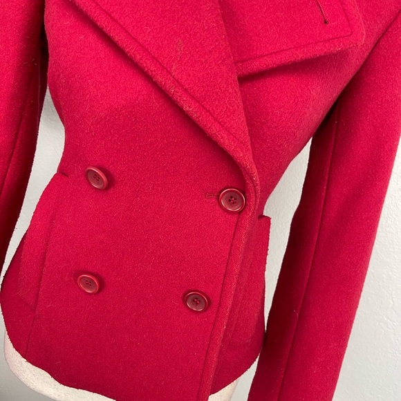 Theory Clay Red Double Breasted wool Blend Thick Short Peacoat - Picture 2 of 9
